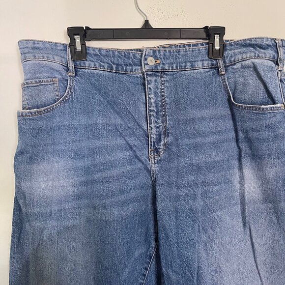 Anthropologie Pilcro Jeans Women 18W Plus Blue Relaxed Fit Tapered Leg T6 - Picture 7 of 11